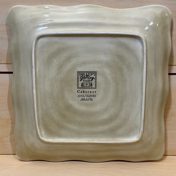 Vintage Tabletops Gallery Cabernet Plate 11" Dinner Square Grapes - Set of 3 - Picture 3 of 10